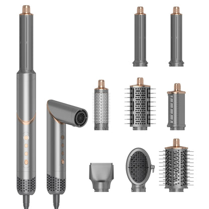 High Speed Hair Dryer Folding 8 in 1 Hot Air Comb Portable Curling Iron Negative Ion Hair Blower with Volumizing Styler