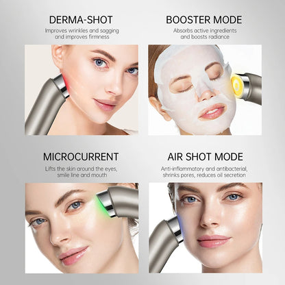 6 in 1 Microcurrent Home Skin Tightening Facial Ems Electroporator Face Lift Device