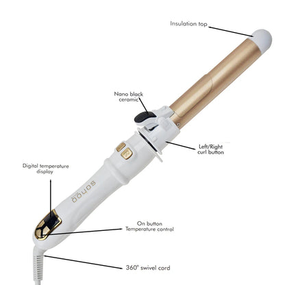 Automatic Rotating Curling Iron Easy Auto Hair Curler Wand Professional Fast Heating Hair Curler