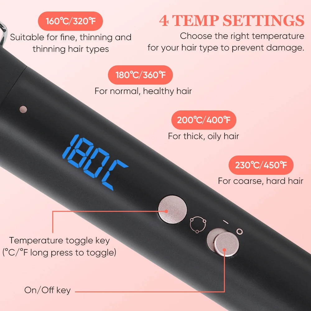 Hair Waver Style Tool 5 in 1 Hair Curler Interchangeable Curling Iron Curling Wand Set 3 Barrel Hair Curler Automatic