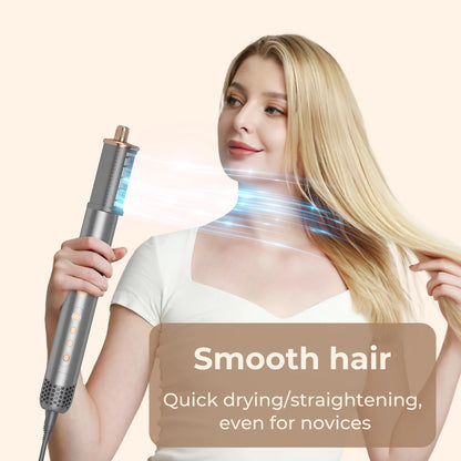 High Speed Hair Dryer Folding 8 in 1 Hot Air Comb Portable Curling Iron Negative Ion Hair Blower with Volumizing Styler