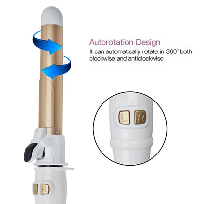 Automatic Rotating Curling Iron Easy Auto Hair Curler Wand Professional Fast Heating Hair Curler